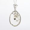 Picture of Antique Art Deco Era 14k White Gold Filigree, Diamond & Camphor Glass Pendant with Birds