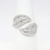 Picture of 14k White Gold & 1.00ct Diamond Leaf Shaped Bypass Ring