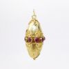 Picture of Vintage Italian .750 (18k) Yellow Gold & Ruby Cabochon Pendant/Charm