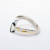 Picture of Modern Platinum with 24k Gold Inlay & 0.40ct Trillion Cut Diamond Solitaire Ring