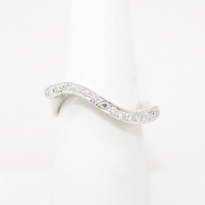 Picture of Modern 18k White Gold & Diamond Waved Ring with Heart & Star Cutouts 