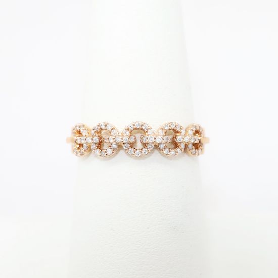 Picture of 10k Rose Gold & Diamond Linked Circles Ring