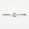 Picture of Antique 14k Yellow Gold, Seed Pearl and Aquamarine Bar Brooch