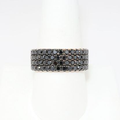 Picture of 14k Rose Gold & Pavé Set Black Diamond Band Ring