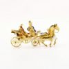 Picture of Vintage Italian 18k Gold, Enamel & Ruby Horse Drawn Carriage Brooch