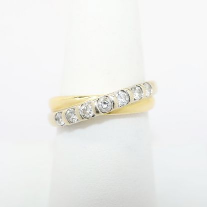 Picture of 14k Two-Tone Gold & Diamond Crossover Bands Ring