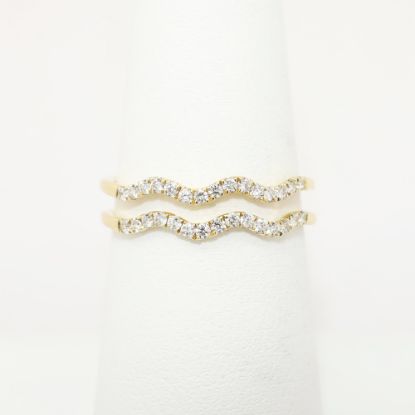 Picture of 14k Yellow Gold & Diamond Double Waves Ring