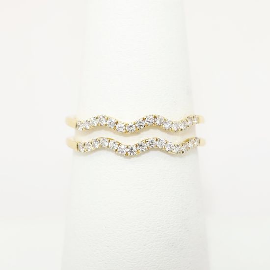 Picture of 14k Yellow Gold & Diamond Double Waves Ring