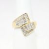 Picture of 14k Yellow Gold with Square & Round Cut Diamonds Bypass Ring