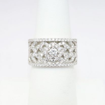 Picture of 14k White Gold & Diamond Latticework Statement Ring