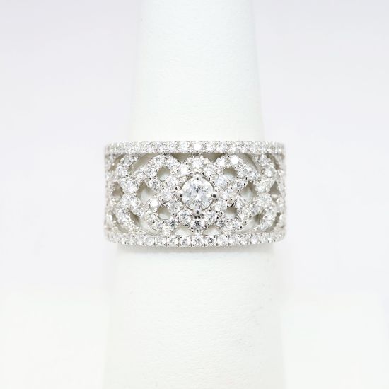 Picture of 14k White Gold & Diamond Latticework Statement Ring