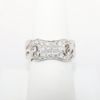 Picture of 18k White Gold Men's Cuban Link Ring with Diamond Cluster Accent