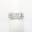 Picture of 18k White Gold Men's Cuban Link Ring with Diamond Cluster Accent