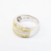 Picture of 18k Two-Tone Gold Band Ring with Pavé Set Round & Square Cut Diamonds