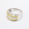 Picture of 18k Two-Tone Gold Band Ring with Pavé Set Round & Square Cut Diamonds