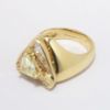 Picture of 14k Yellow Gold & Yellow Trillion Cut Diamond Ring with Clear Baguette Cut Diamond Accents