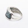 Picture of 14k White Gold & Pavé Set Blue Diamond Ring with Colorless Diamond Accents