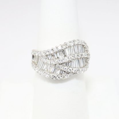 Picture of 18k White Gold & 2.50ct Pavé Set Diamond Leaf Inspired Ring