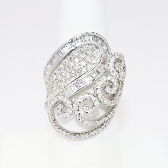 Picture of 18k White Gold & 3.50ct Diamond Multi-Layered Spiral Statement Ring