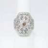 Picture of Vintage Inspired 14k White Gold & Champagne Diamond Ring with Colorless Diamond Accents