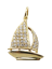 Picture of 14k Yellow Gold Sailboat Pendant with Pavé Set Diamond Sails