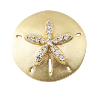 Picture of 14k Yellow Gold & Diamond Sand Dollar Pendant