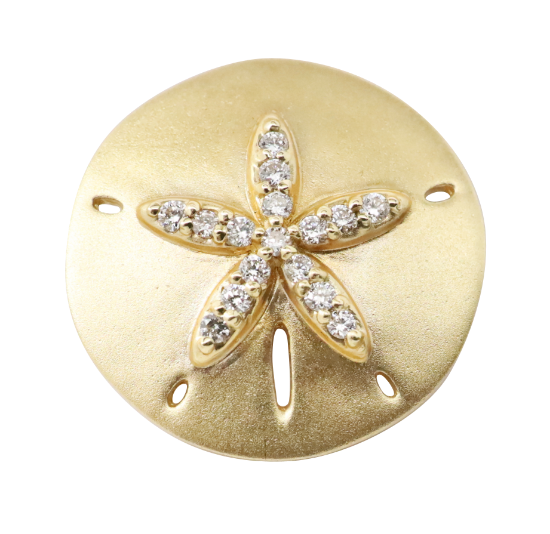 Picture of 14k Yellow Gold & Diamond Sand Dollar Pendant