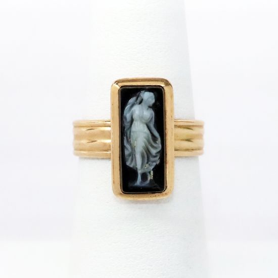 Picture of Antique Tiffany & Co. 14k Gold & Carved Hardstone Cameo Ring