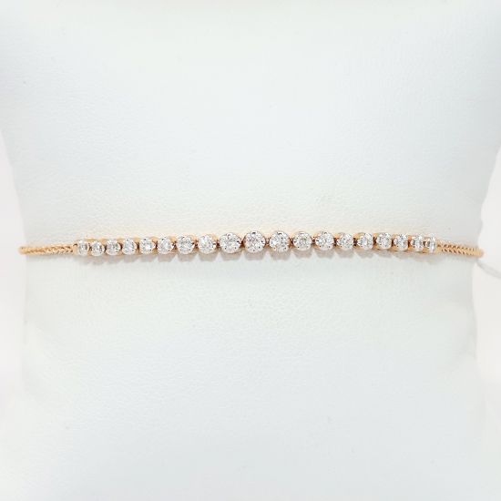 Picture of 10k Rose Gold & Diamond Bolo Bracelet