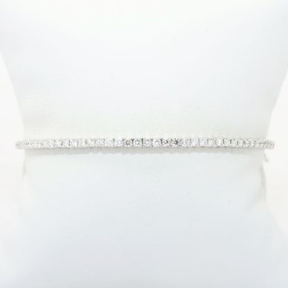 Picture of Flexible 14k White Gold & Diamond Bangle Bracelet