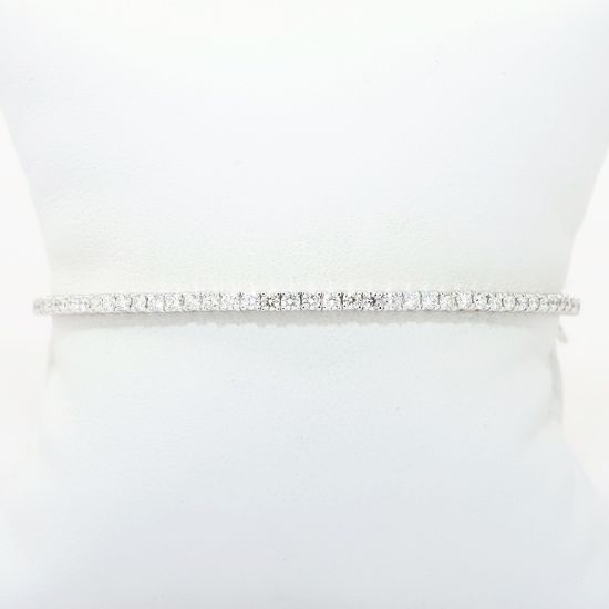 Picture of Flexible 14k White Gold & Diamond Bangle Bracelet