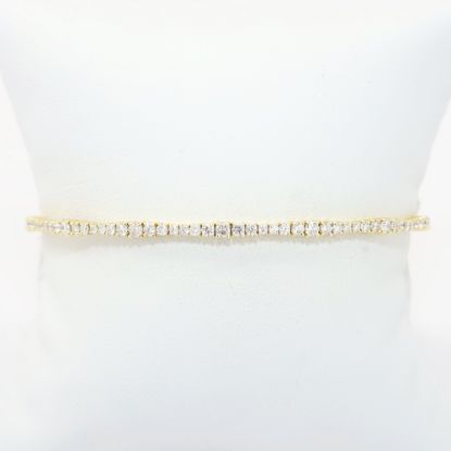 Picture of Flexible 18k Yellow Gold & Diamond Bangle Bracelet 