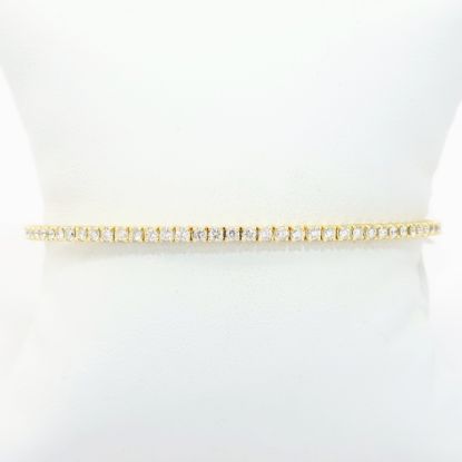 Picture of Flexible 14k Yellow Gold & Diamond Bangle Bracelet 