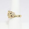 Picture of 14k Yellow Gold, Diamond & Ruby Leopard Ring with Black Enamel Accents