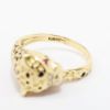 Picture of 14k Yellow Gold, Diamond & Ruby Leopard Ring with Black Enamel Accents