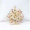 Picture of 14k Yellow Gold, Cultured Pearl, Turquoise & Synthetic Ruby Flower Pendant/Brooch