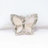 Picture of 14k White Gold, Carved Shell & Diamond Butterfly Brooch