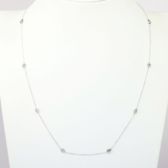 Picture of White Gold & Diamond Station Necklace