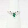 Picture of White Gold & Marquise Cut Emerald Ring with Diamond Accents