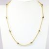 Picture of 14k Yellow Gold Mesh Chain Necklace with Gold Bead Stations