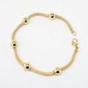 Picture of 14k Yellow Gold Mesh Chain Bracelet with Gold Bead Stations