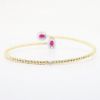 Picture of 14k Two-Tone Gold, Ruby and Diamond Beaded Bypass Bracelet