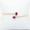 Picture of 14k Two-Tone Gold, Ruby and Diamond Beaded Bypass Bracelet