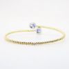 Picture of 14k Two-Tone Gold, Sapphire and Diamond Flexible Bypass Bracelet