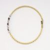 Picture of 14k Yellow Gold Beaded Bangle Bracelet with White Gold & Diamond Accents