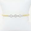 Picture of 14k Yellow Gold Beaded Bangle Bracelet with White Gold & Diamond Accents