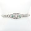 Picture of Antique Art Deco White Gold Filigree, Diamond & Emerald Bracelet