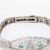 Picture of Antique Art Deco White Gold Filigree, Diamond & Emerald Bracelet