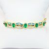 Picture of 14k Yellow Gold, Emerald, Opal and Diamond Bangle Bracelet 