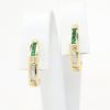 Picture of 14k Yellow Gold, Emerald and Diamond Open Hoop Earrings